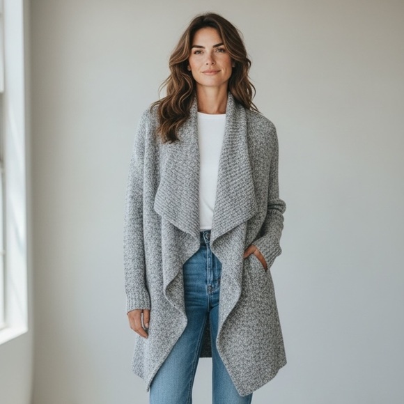 Eileen Fisher Sweaters - EILEEN FISHER speckled wool cardigan, extra large, excellent condition grey
